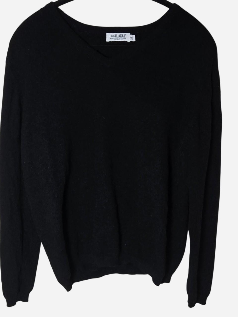 Lochmere machine washable Scottish cashmere v-neck sz XL quiet luxury Minimalist